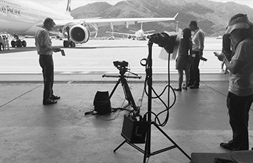 Room Service Production Hong Kong - behind the scene of photo-shooting in the airport permitted zone